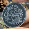 Портативная коллекционная монета с рождественской атмосферой, элемент металлического узора, монета, подарок для дома
