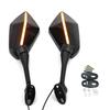 Motorcycle Modified Dual Light Rearview Mirror Led Turn Signal Rearview Mirror Thread 6Mm+ Dual Light