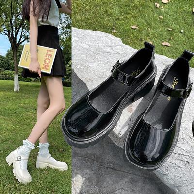 Черные туфли-лодочки на платформе с пряжкой на щиколотке Женские лакированные туфли Мэри Джейн Женские туфли в стиле панк на толстом каблуке в стиле Лолита