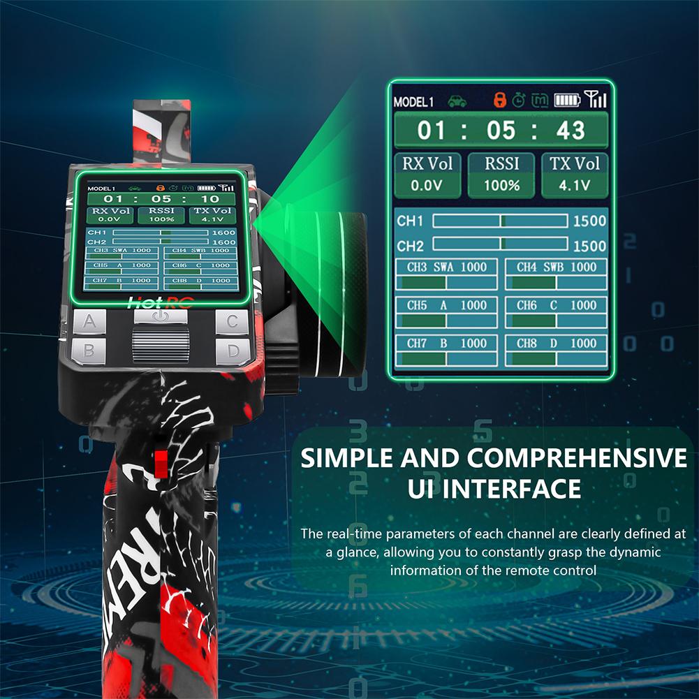 8-Channel RC Transmitter and Receiver 2.4G Car and Ship Model Remote Control for Climbing Drift Vehicle RC Car Ship Tank
