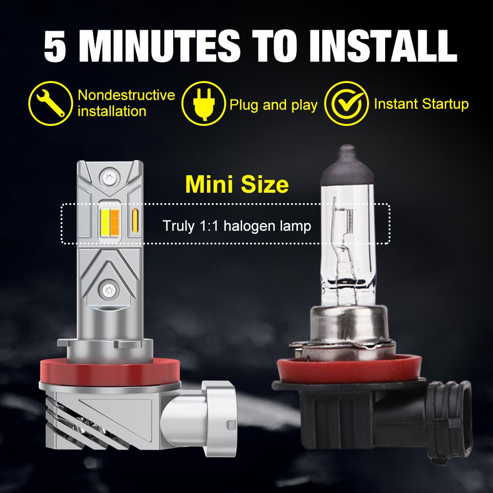 2шт двухцветные светодиодные противотуманные фары H11 H8 H9 H16(Япония) 9006 HB4 9005 HB3 LED CSP Автомобильные DRL Дальние фары 60W 15000LM Автоматические дневные ходовые огни