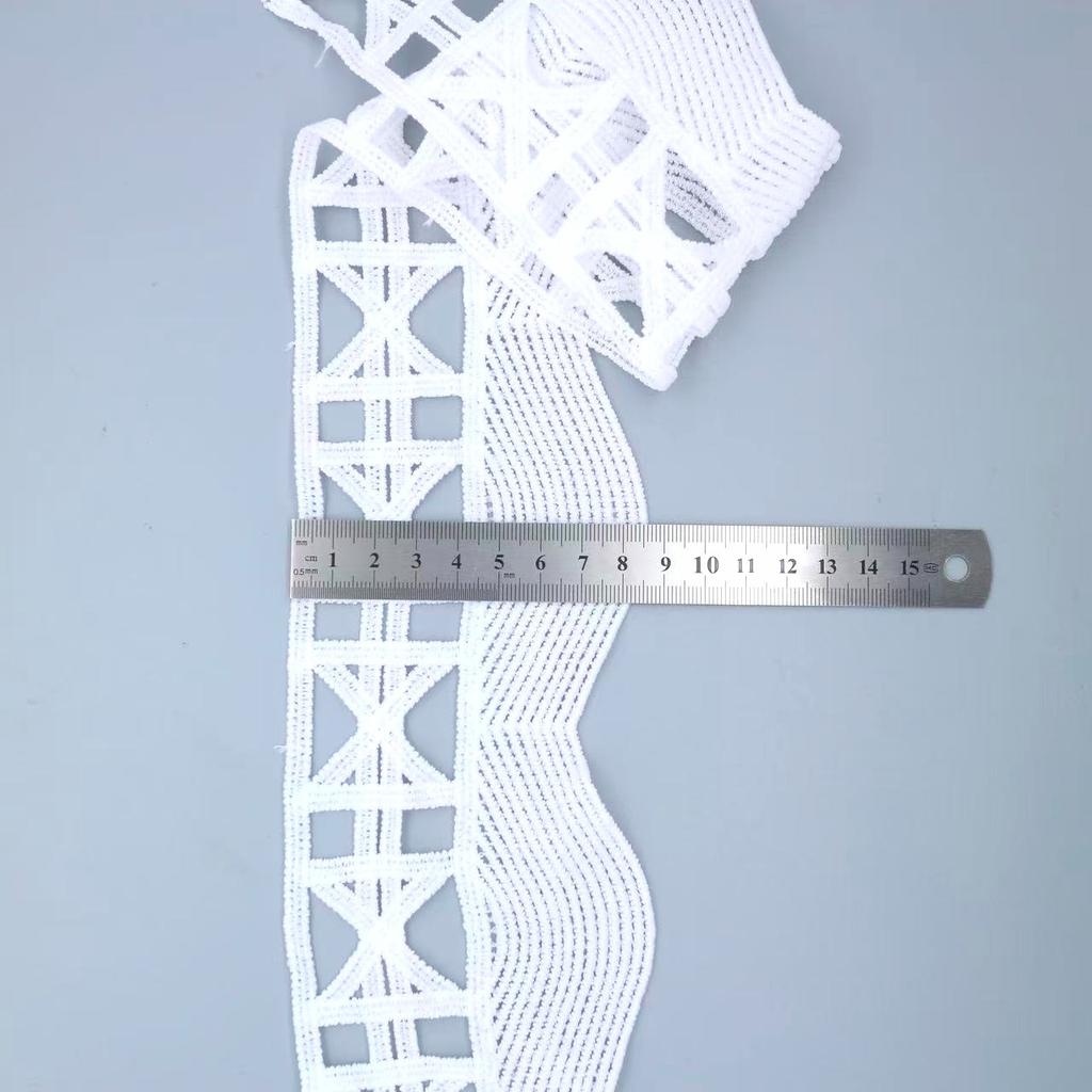 Молочный шелк Кружево Крупная волна Кружевные аксессуары Платье Топ Манжеты Универсальные