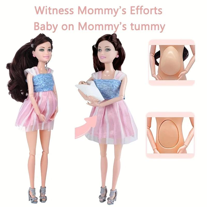 Беременная кукла с ребенком в животике, кукла-мама, игрушка «Беременная мама» с 2 куклами-младенцами, игровые наборы, аксессуары для девочек и мальчиков, подарок