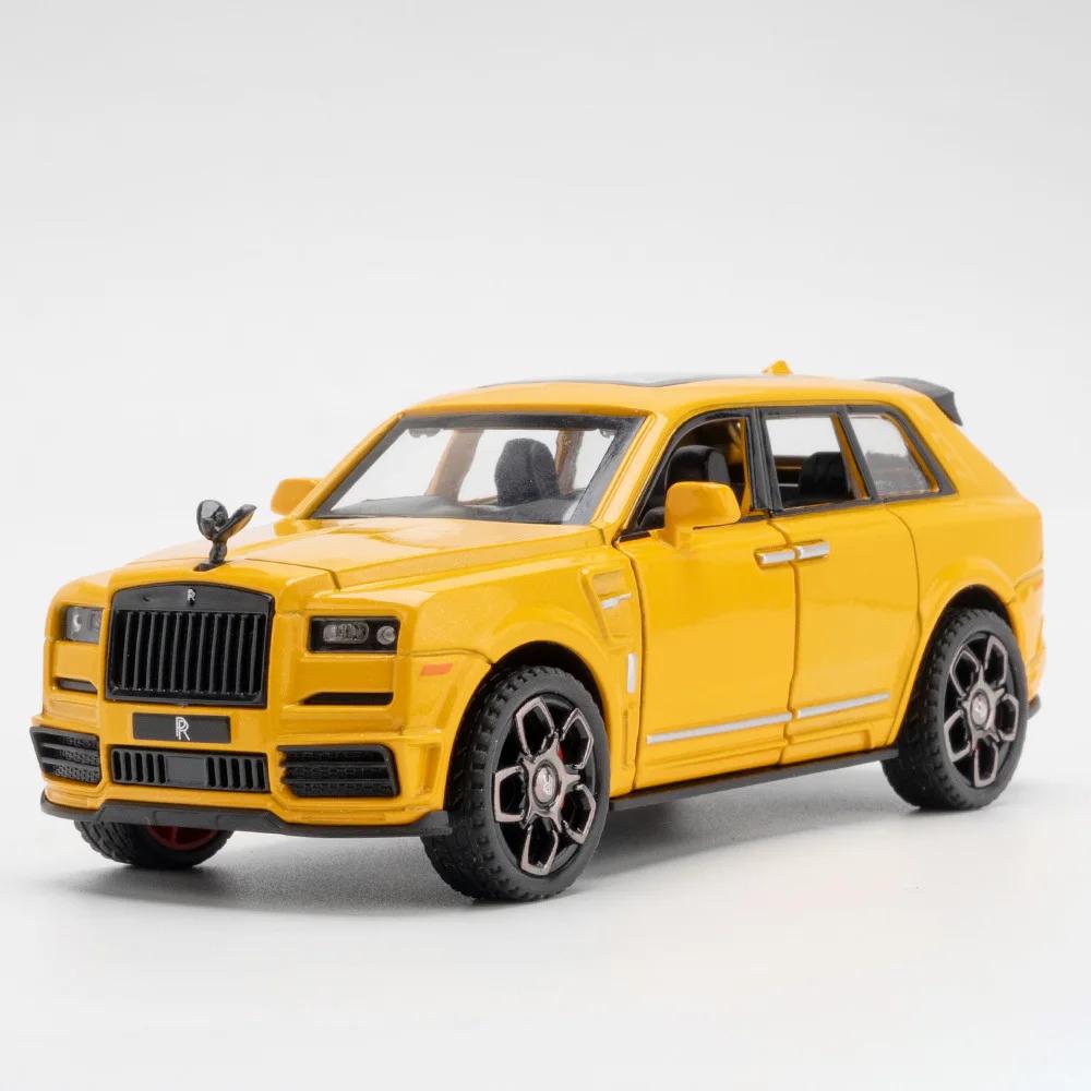 1:36 Scale Cullinan Toy Car Model Alloy Diecast Rubber Tires Sound Light Pull Back Simulation Toy Vehicles Models for Adult Toys