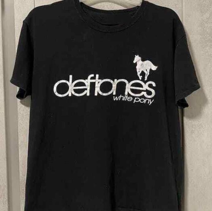 Футболка Deftones Band White Pony Ретро Черная Унисекс Мужская Женская S-5XL