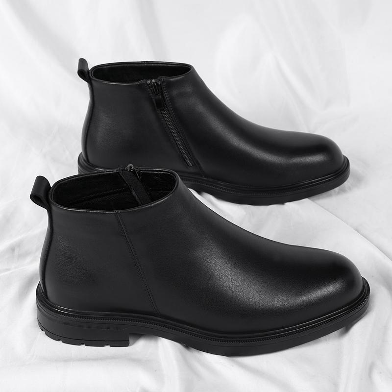 Ботинки челси мужские высокие туфли для отдыха на природе деловые формальные ботильоны осень-зима мужские туфли из спилковой кожи для мужчин