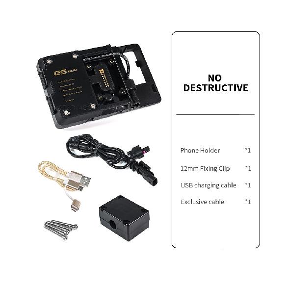 For BMW GS 1200 1250 R1250GS LC Adventure R1200GS F850GS F900XR Wireless Charger USB Navigation Bracket Mobile Phone Holder 12MM