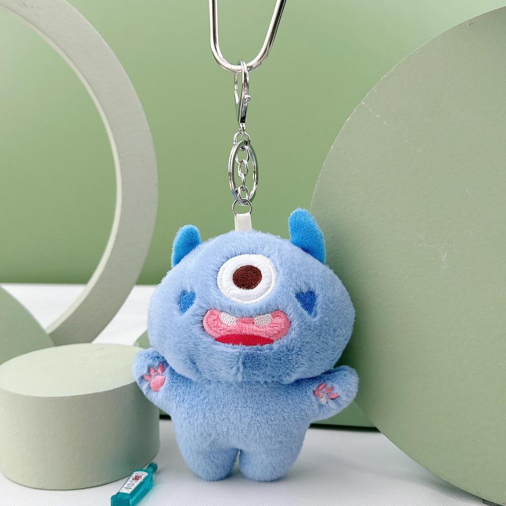 Cute Cartoon One-Eyed Monster Plush Keychain and Backpack Decoration