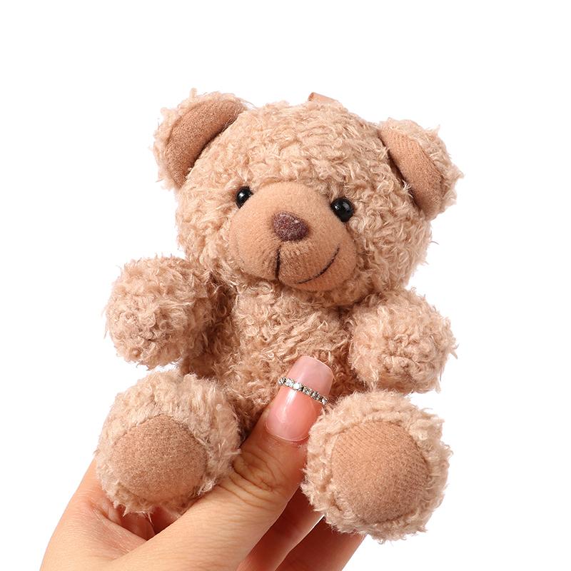 10Cm Cute Cartoon Bear Plush Doll Stuffed Bear Dolls Keychain Bags Pendant For Kids Girls Birthday Gifts