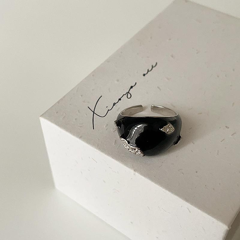 Дизайнерское эмалированное масляное капающее металлическое открывающееся кольцо Женское нишевое уникальное индивидуальное темпераментное модное кольцо с темпераментом