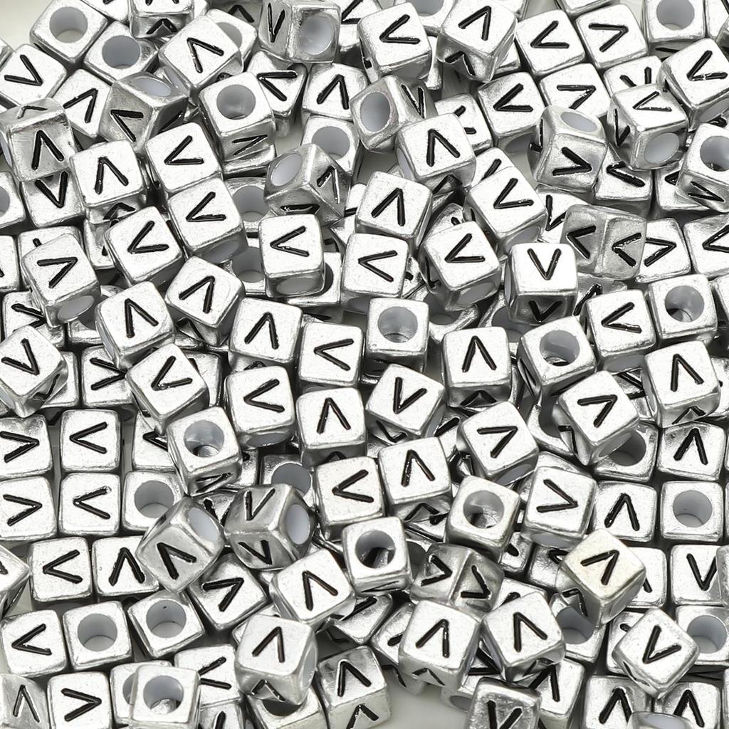 Acrylic English Letter Cube Beads For DIY Necklace Bracelet Earrings Jewelry Making Craft Accessories