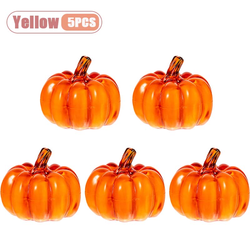 1-10PCS LED Glowing Pumpkin Halloween Decorations Tabletop Ornaments Spooky Props for Haunted House Party Home Desktop Display