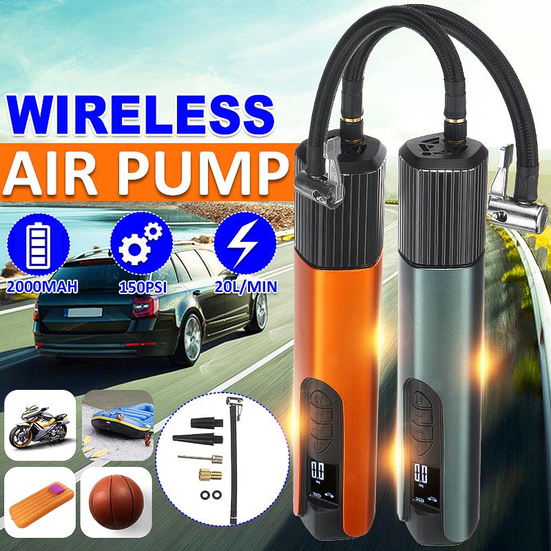 DC-7.4V 150PSI USB Беспроводной Портативный Воздушный Компрессор ЖК Ручной Надувной насос для Автомобиля Велосипедов Шин Мячей Плавательных Колец