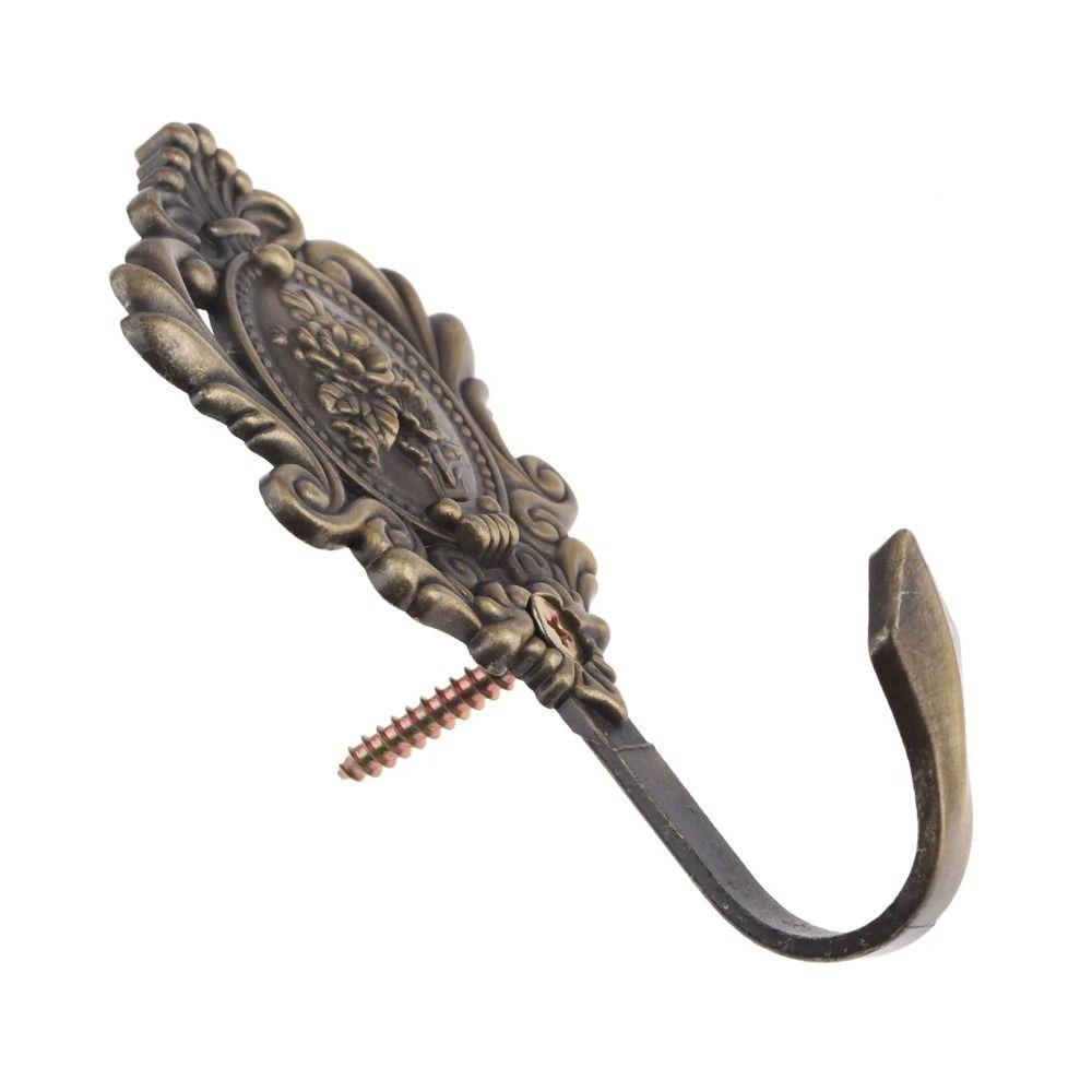 2Pcs Zinc Alloy Wall Hook European Classic Drapery Curtain Tieback Hooks Trendy Cloth-hat Hook
