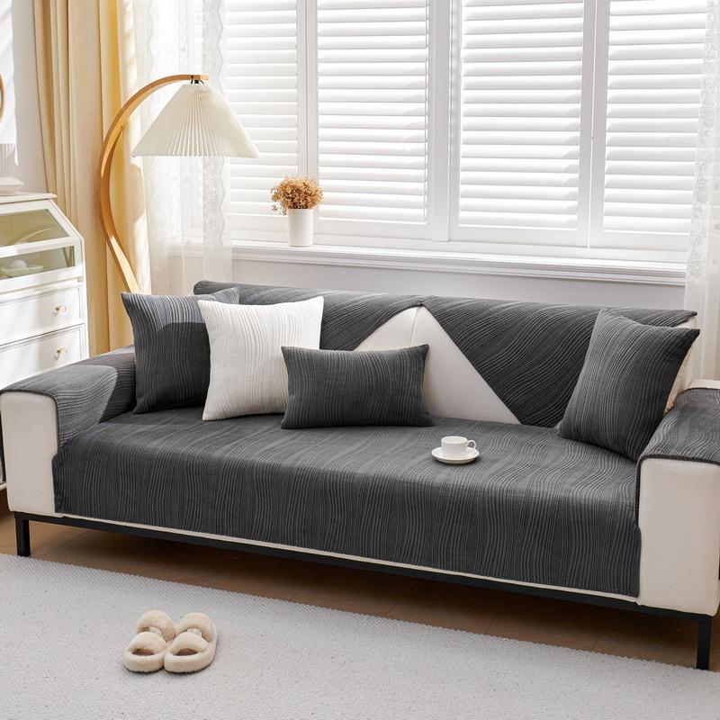 Sofa Cushion Autumn and Winter Non-Slip Seat Cushion Winter Sofa Slipcover Sets Cover Cloth Thickened Fleece Seat Cushion