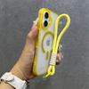Роскошный магнитный ремешок Прозрачный чехол Для iPhone 16 15 14 13 12 Pro Max 16 Plus Для Magsafe Беспроводная зарядка Матовая задняя крышка