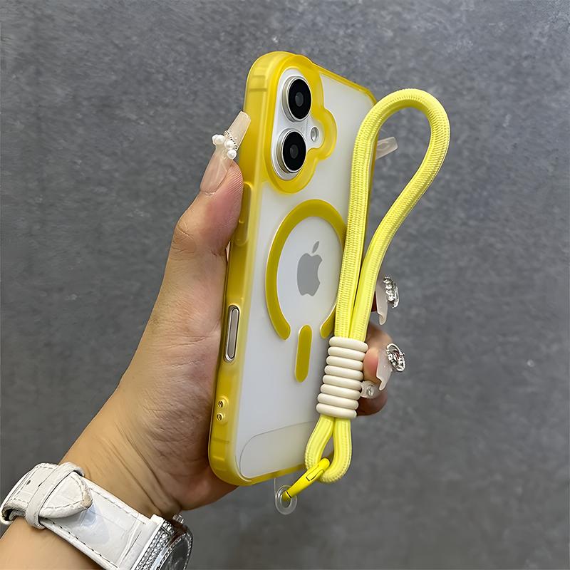 Роскошный магнитный ремешок Прозрачный чехол Для iPhone 16 15 14 13 12 Pro Max 16 Plus Для Magsafe Беспроводная зарядка Матовая задняя крышка