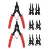 2Pcs Multifunctional 4 In 1 Premium Steel Circlip Plier Snap Ring Pliers Combination Set with Heads
