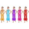 Kids Girls Unitards Bodysuit Sleeveless Tiered Bell-bottom Pants Style Dance Gymnastic Leotard Jumpsuit