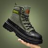 New Men's Ankle Boots, High-quality Outdoor Work Boots, Men's Fashionable Motorcycle Boots, Lace Up High Top Canvas Men's Shoes
