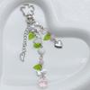 1Pc Cute Y2K Strawberry Pentagram Love Bead Keychain Mobile Phone Chain Bag Pendant Hanging Decoration