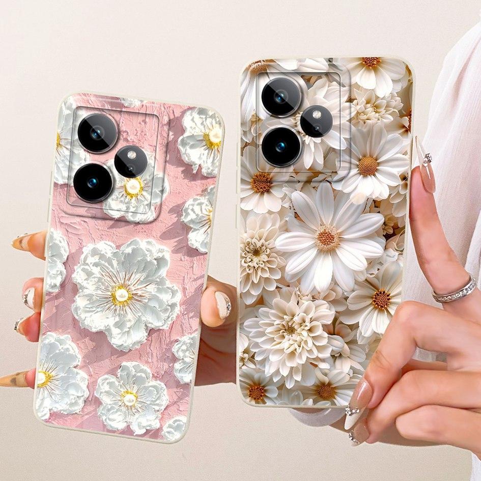 Чехол для Realme GT 7 RMX5061 Креативный мультяшный кот Конфетный окрашенный чехол Мягкий силиконовый бампер Для Realme GT7 Pro 7T RealmeGT7 Funda