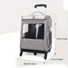 Large Capacity Breathable Pet Trolley Bag - Portable Cat Luggage with Durable Plastic Frame for Outdoor Travel