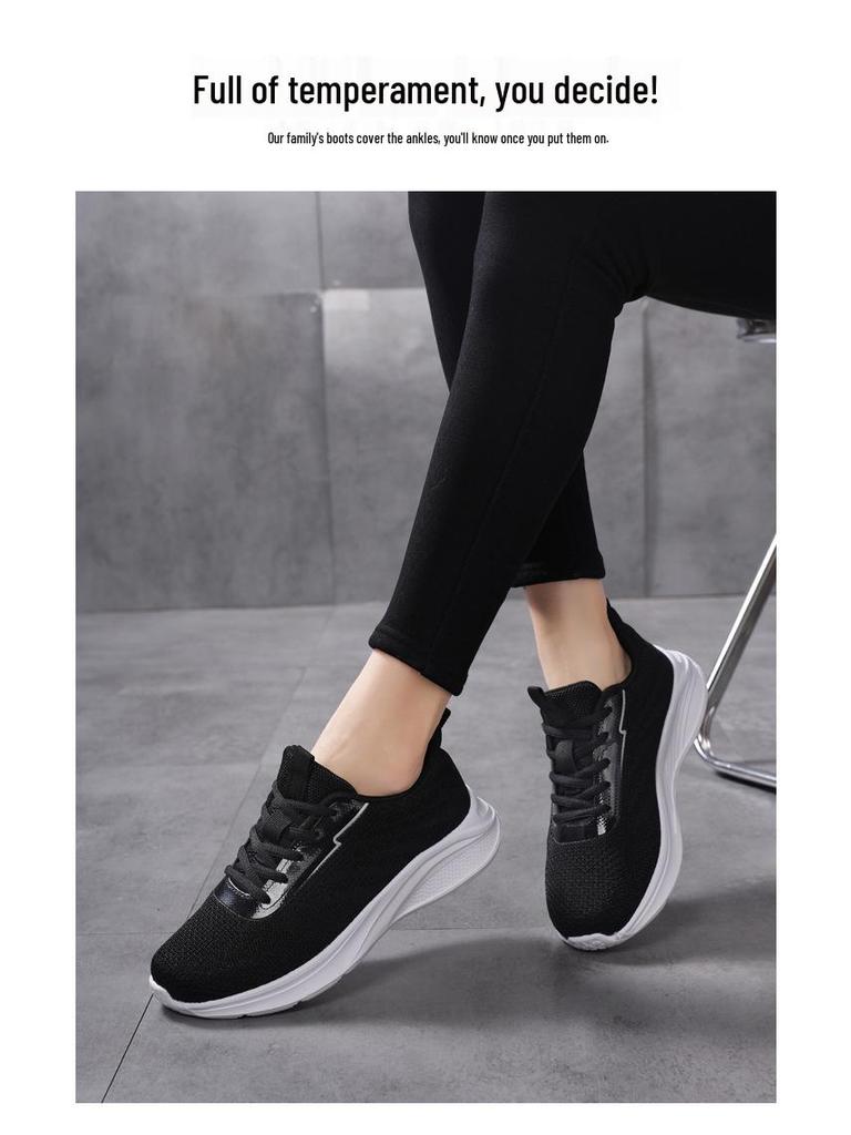 Женские дышащие кроссовки для бега из сетки Flyknit - Низкие, Большого размера, Повседневные кеды для Весны/Лета