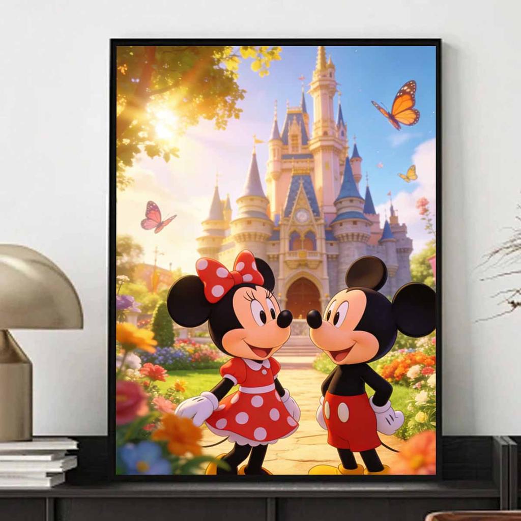 Disney Mickey and Minnie Mouse castle butterfly flower diamond painting handmade diy mosaic art painting kit home decoration