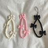 Bowknot Bow Beaded Phone Strap Y2k Key Chain Pendant Cute Backpack Pendant  Key  Accessories