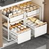 Kitchen Storage Rack Carbon Steel Under Sink Shelf Seasoning Bottle Spice Storage Racks Kitchen Organizer Sink Pull-Out Shelf