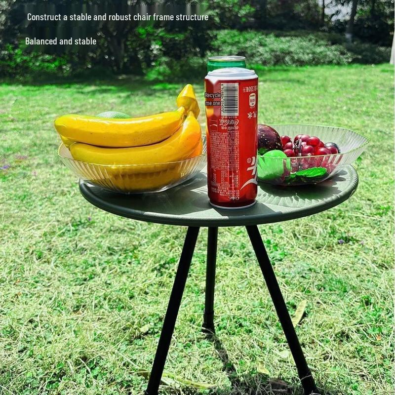 OEING Portable Foldable Camping Tripod Table with Lamp Holder