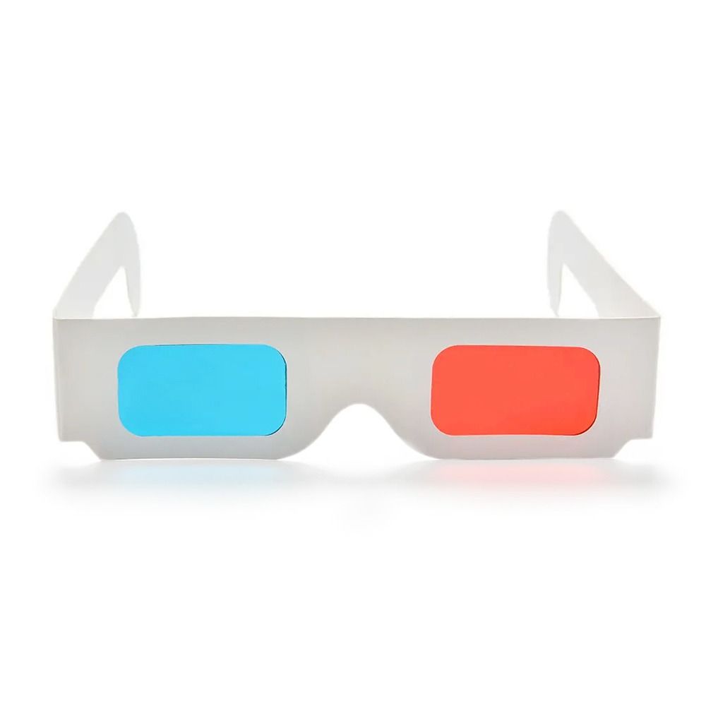 10Pcs Cyan Movie Game Glasses 3D TV Cardboard Paper Glasses Universal 3D Glasses