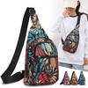Модная уличная дорожная велосипедная нагрудная сумка для женщин, красочный рюкзак с цветочным принтом и листьями, модный рюкзак с несколькими карманами через плечо B