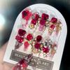 24 шт. Новые новогодние накладные ногти в стиле хэви-метал, свадебные накладные ногти для китайской невесты, полное покрытие, носимые, блестящие, с крупными кристаллами
