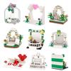 MOC City Wedding Scene Brick Arch Love Heart Flower Bride Groom Compatible Figures Building Block Toys For Children Friends Gift
