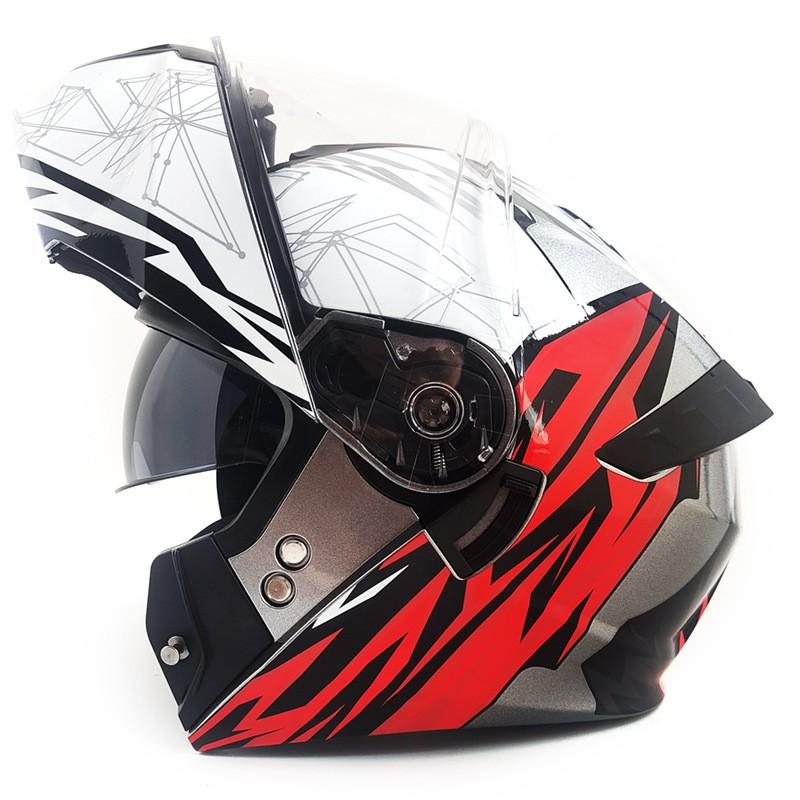 Full Face Motorcycle Helmet With Flip-Up Visor Dual Lens Use ABS Adult Safety Commuting