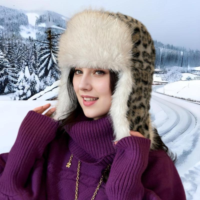 Новая теплая шапка с леопардовым принтом, детская зимняя утолщенная плюшевая шапка с защитой ушей, модная универсальная осенне-зимняя шапка от холода