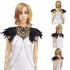 Эполеты с перьями Наплечная накидка Кружевной чокер Костюм для косплея на Хэллоуин Готический кожаный ремень с перьями Цепочка на тело для женщин