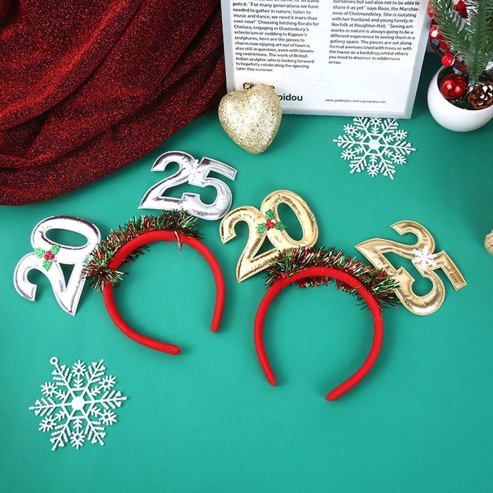 Letter 2025 Happy New Year Headband Plastic New Year Headdress Cute Christmas Headpiece Children