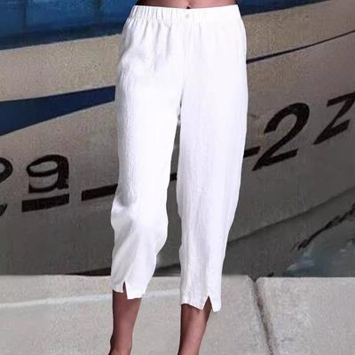 Женские модные укороченные брюки с разрезом Терилен