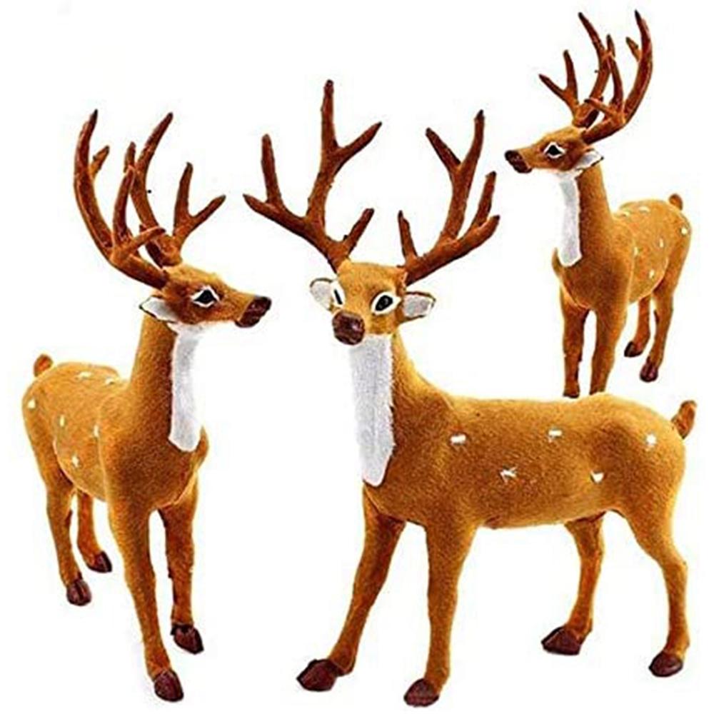 15/20/25cm Reindeer Deer Shape Party Scene Layout Fake Elk Plush Simulation Decoration For Home Shopping Mall Doll Ornaments