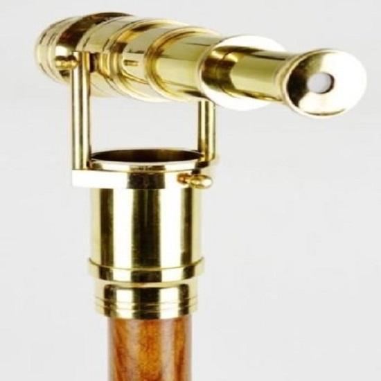 Латунный механический гаджет-телескоп, трость, деревянная трость