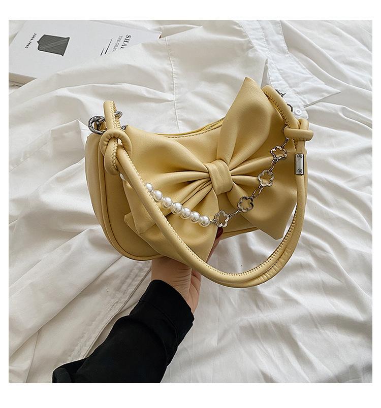 Foreign Style Bow Love Chain Underarm Bag Women's 2025 New Korean Version Niche Design Single Shoulder Messenger Bag