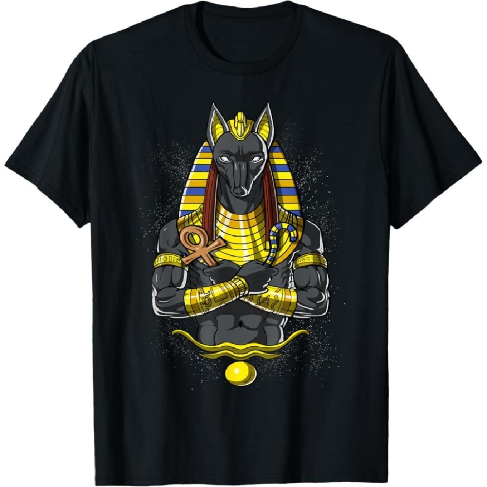 Anubis Egyptian God Pharaoh Ankh Symbol Ancient Mythology T-Shirt