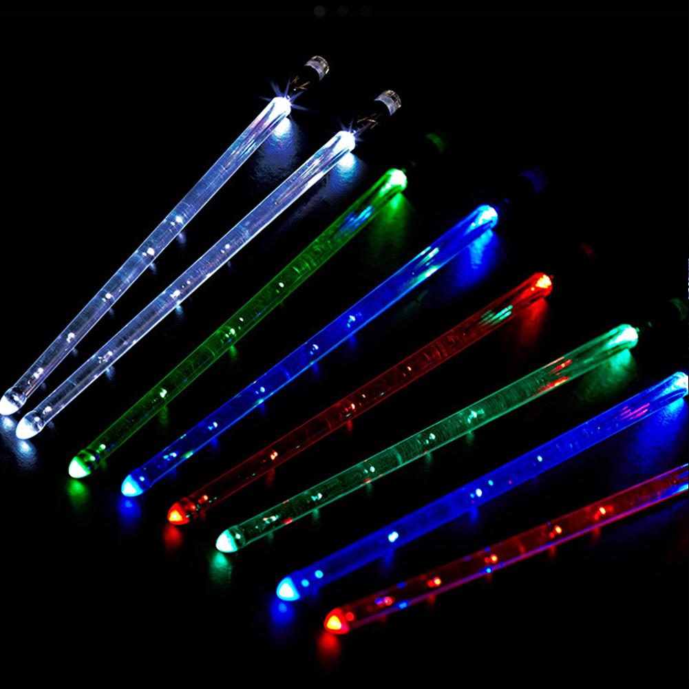 Светящиеся LED Барабанные Палочки 15 Меняющих Цвет Светящиеся в Темноте Перезаряжаемые Профессиональные Крутые Барабанные Палочки Подарки для Барабанщика