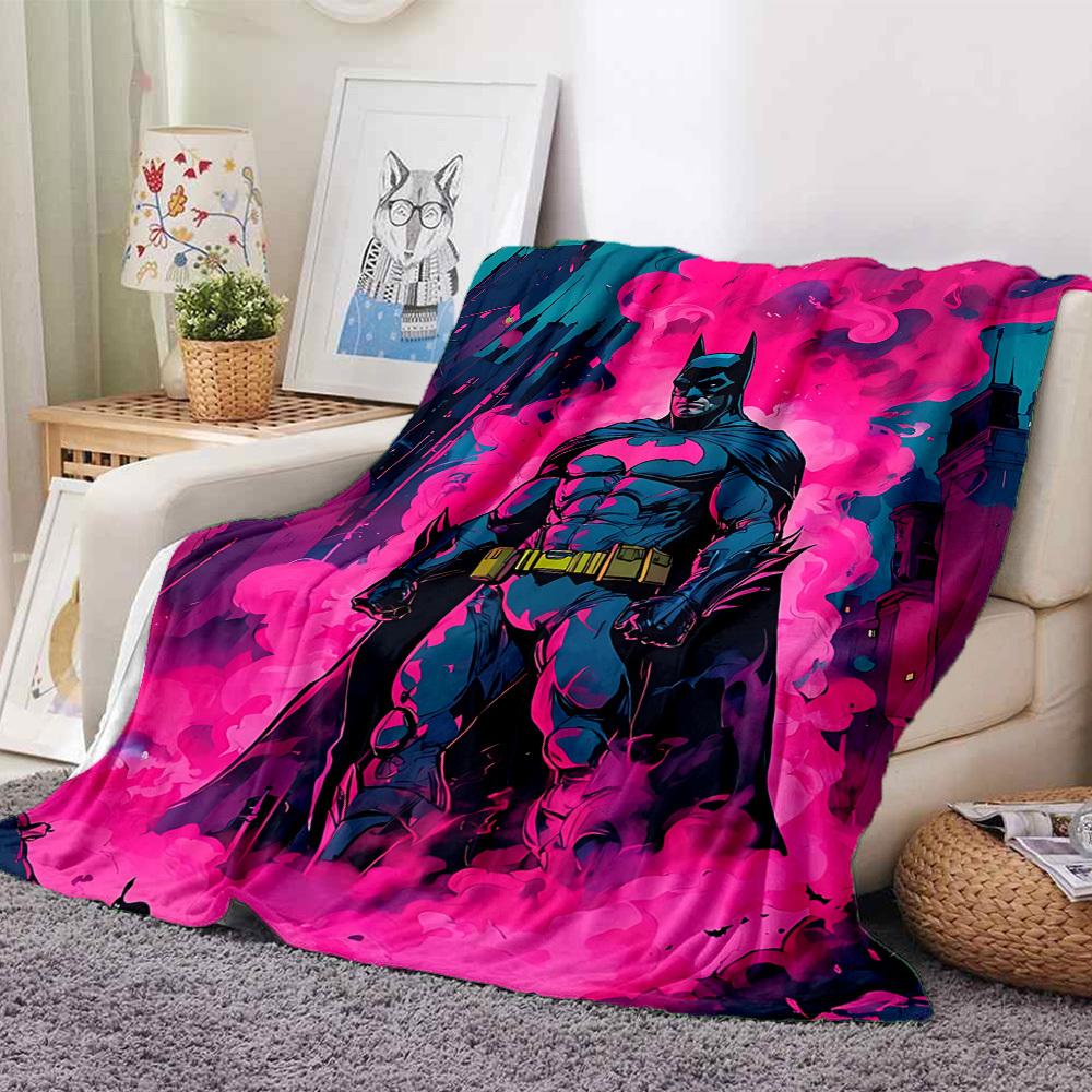 1pc Batman Flannel Throw Blanket Lightweight Soft Warm All Season Blanket for Sofa, Bed, Travel,L1028081