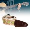 Guitar Strap Adjustable 90-150 Cm PU Ends Embroidery Cotton for Acoustic