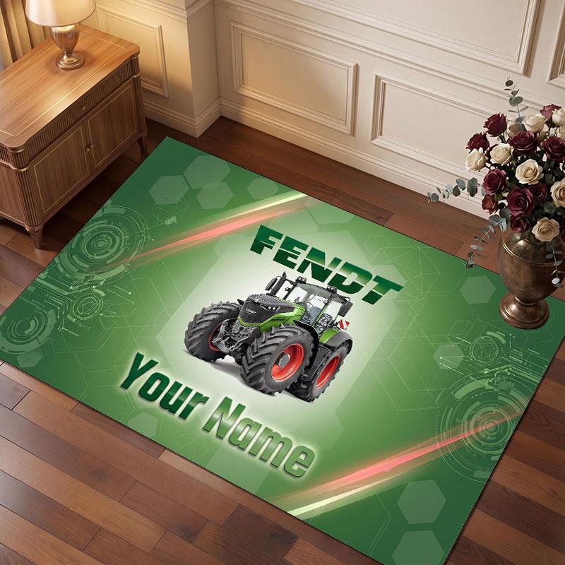 Fendt Personalized Crystal Velvet Carpet, Customized Name Text Soft Anti‑Slip Rug for Living Room Bedroom