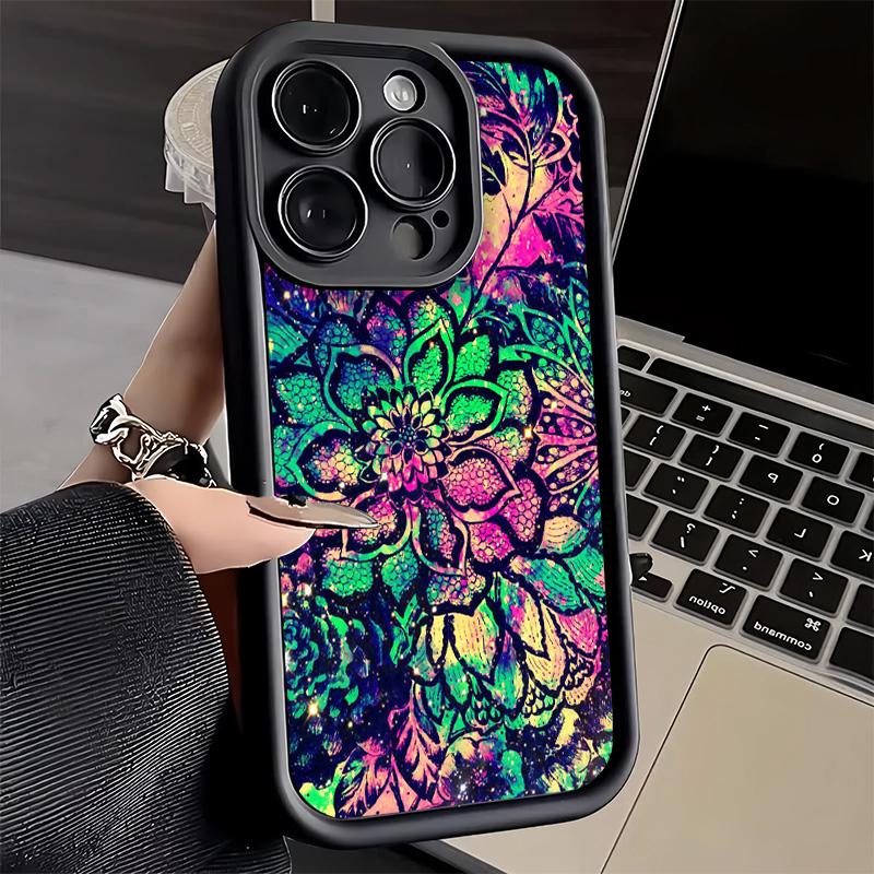 Чехол для телефона iPhone 17 Air 16E 15 16 Pro Max Мандала Подсолнух Мечтательный Стиль Чехол 14 Plus 13 12 Mini Мягкая Силиконовая Оболочка Funda